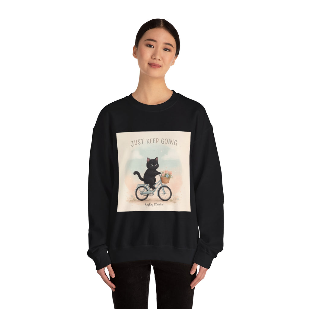 "Design" Black Cat Crewneck | College Girl Gift | Fashion | KayKay Classics