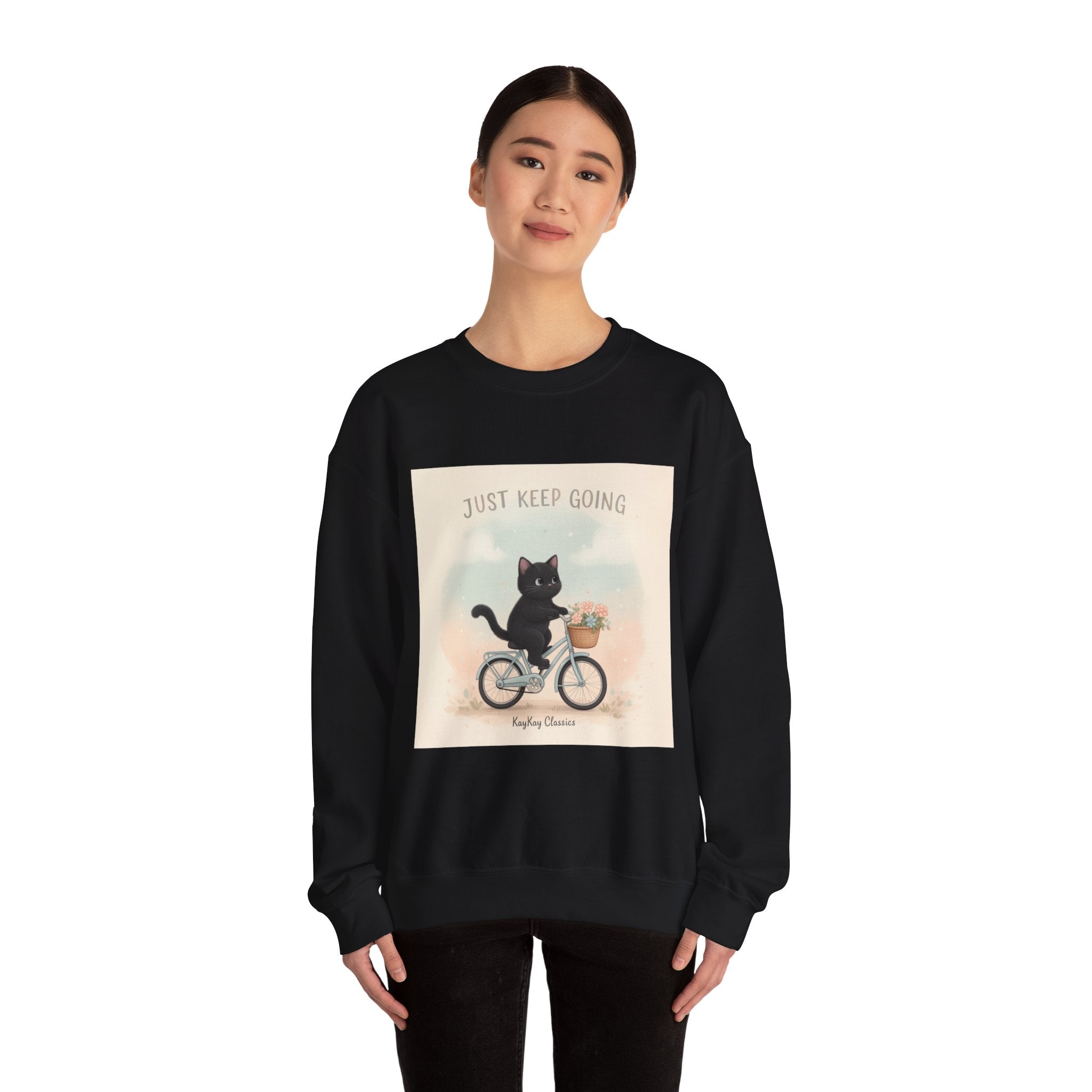 "Design" Black Cat Crewneck | College Girl Gift | Fashion | KayKay Classics