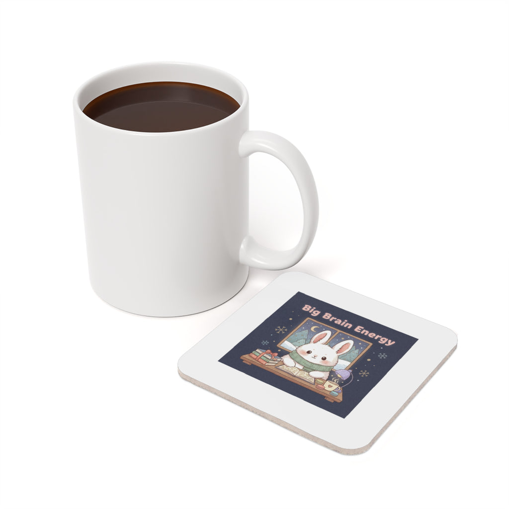 Bunny Cork Coaster – Big Brain Energy