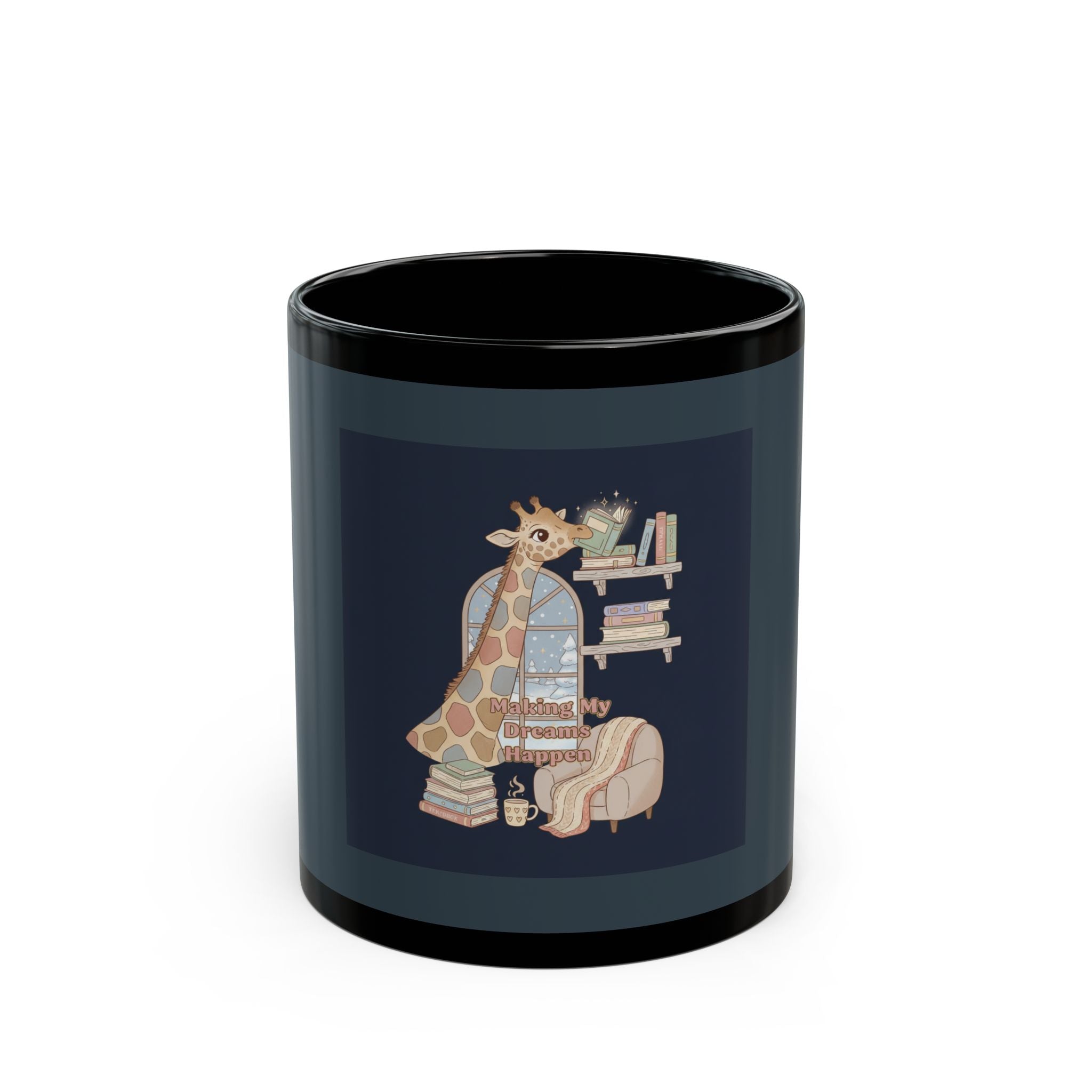 Giraffe Black Mug 11oz – Making My Dreams Happen