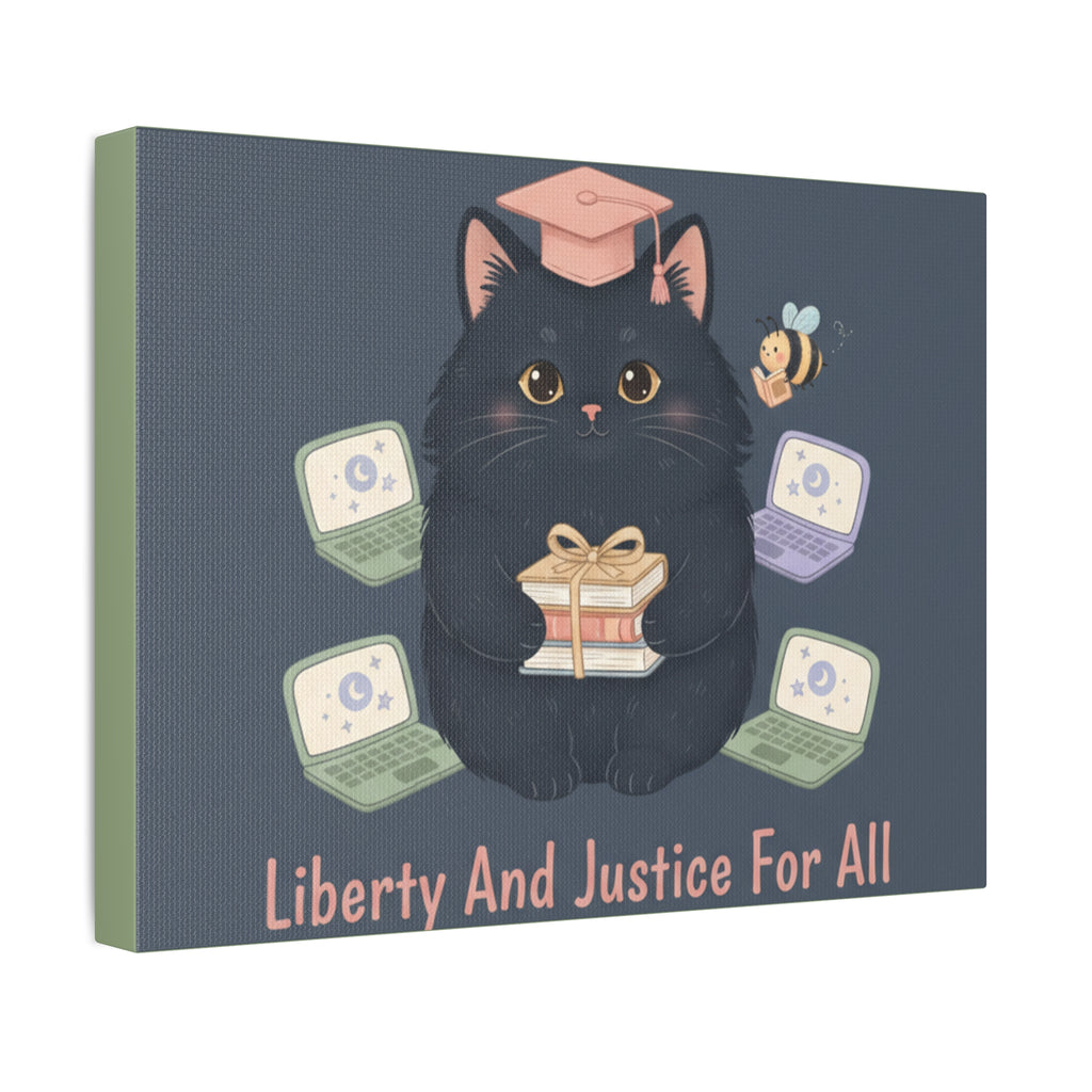 Black Cat Canvas Print – Liberty and Justice for All