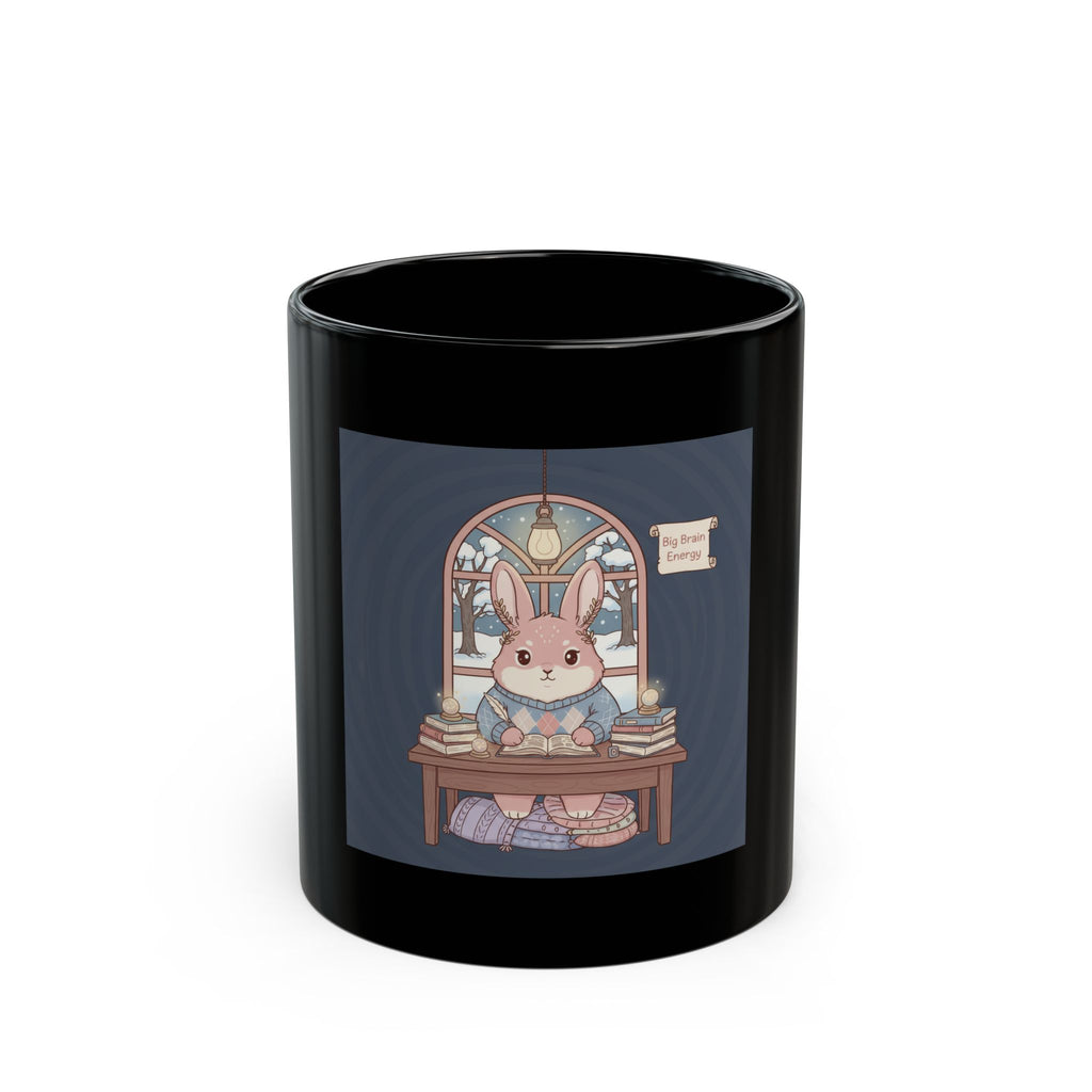Bunny Black Mug 11oz – Big Brain Energy