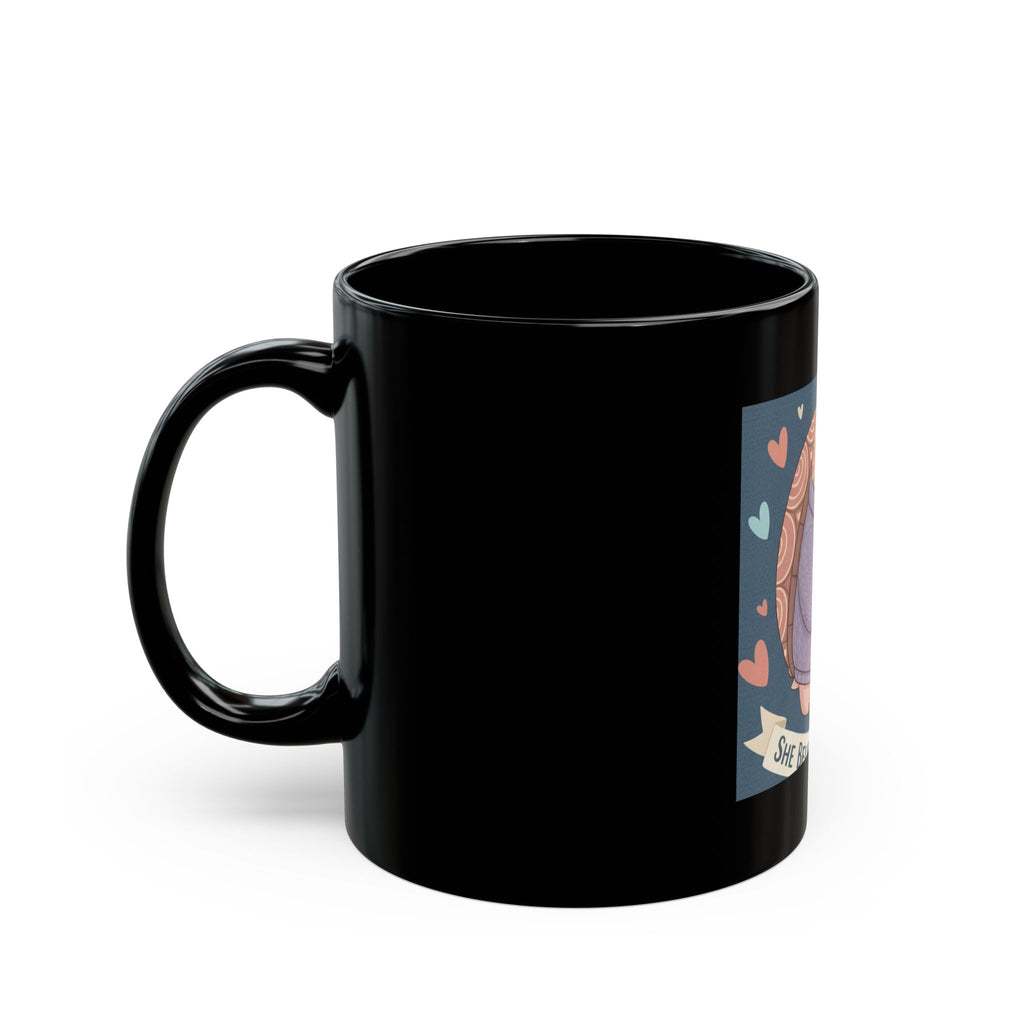 Turtle Black Mug 11oz – She Believed She Could