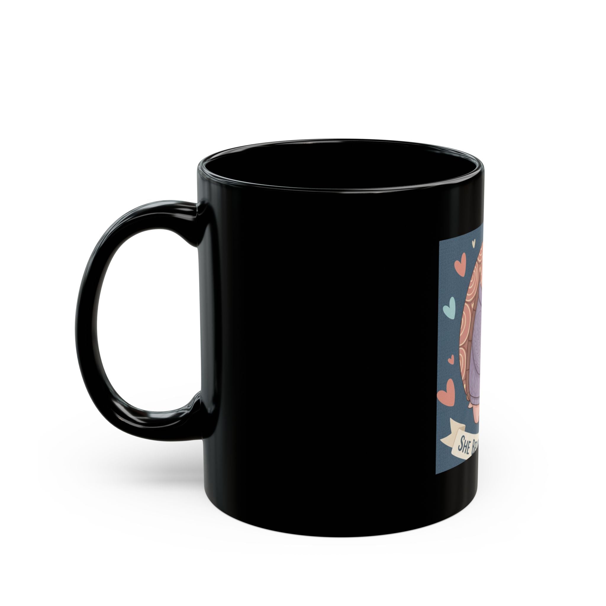 Turtle Black Mug 11oz – She Believed She Could