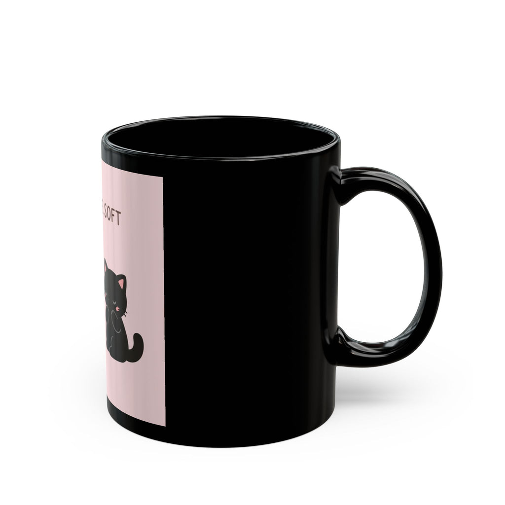 LOVE CAN BE SOFT Black Mug