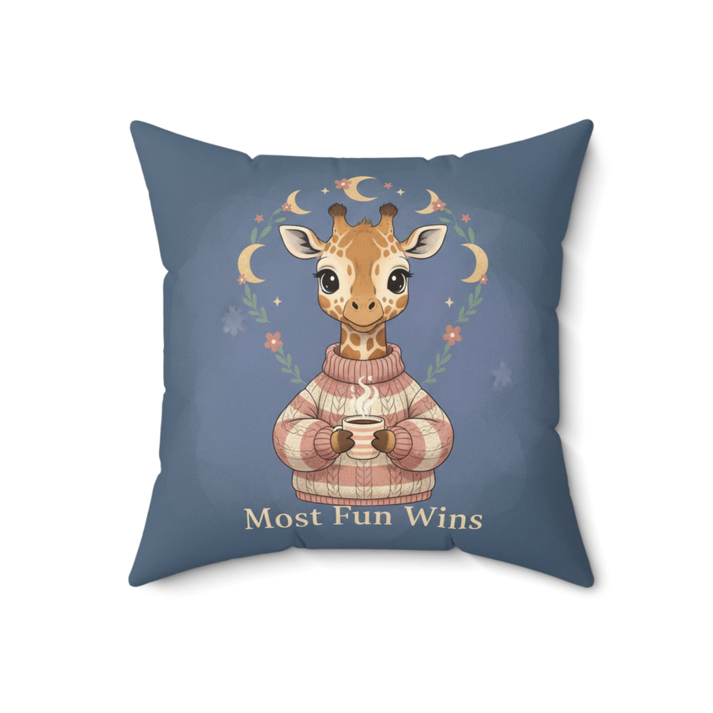 Giraffe Square Pillow – Most Fun Wins