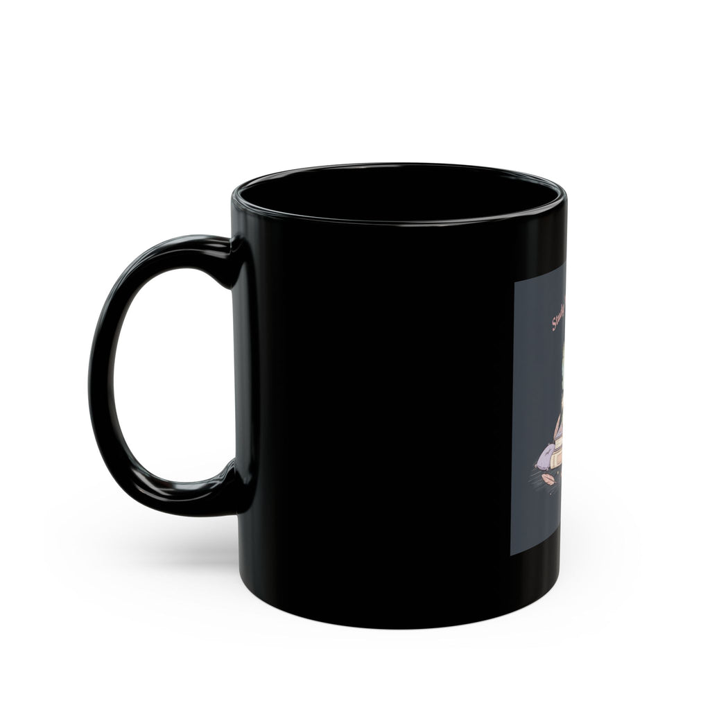 Bunny Black Mug 11oz – Study Now Slay Later