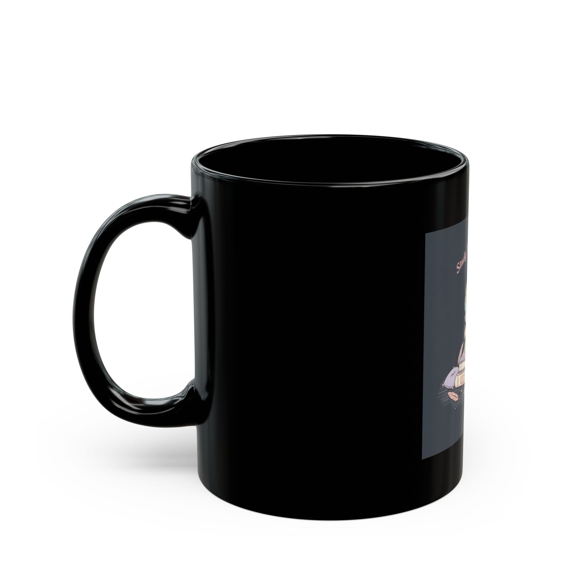 Bunny Black Mug 11oz – Study Now Slay Later