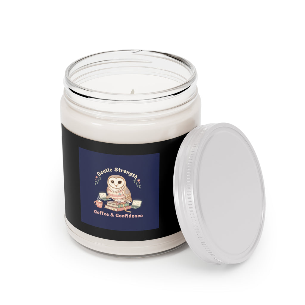 Owl Scented Candle – Gentle Strength Coffee Confidence