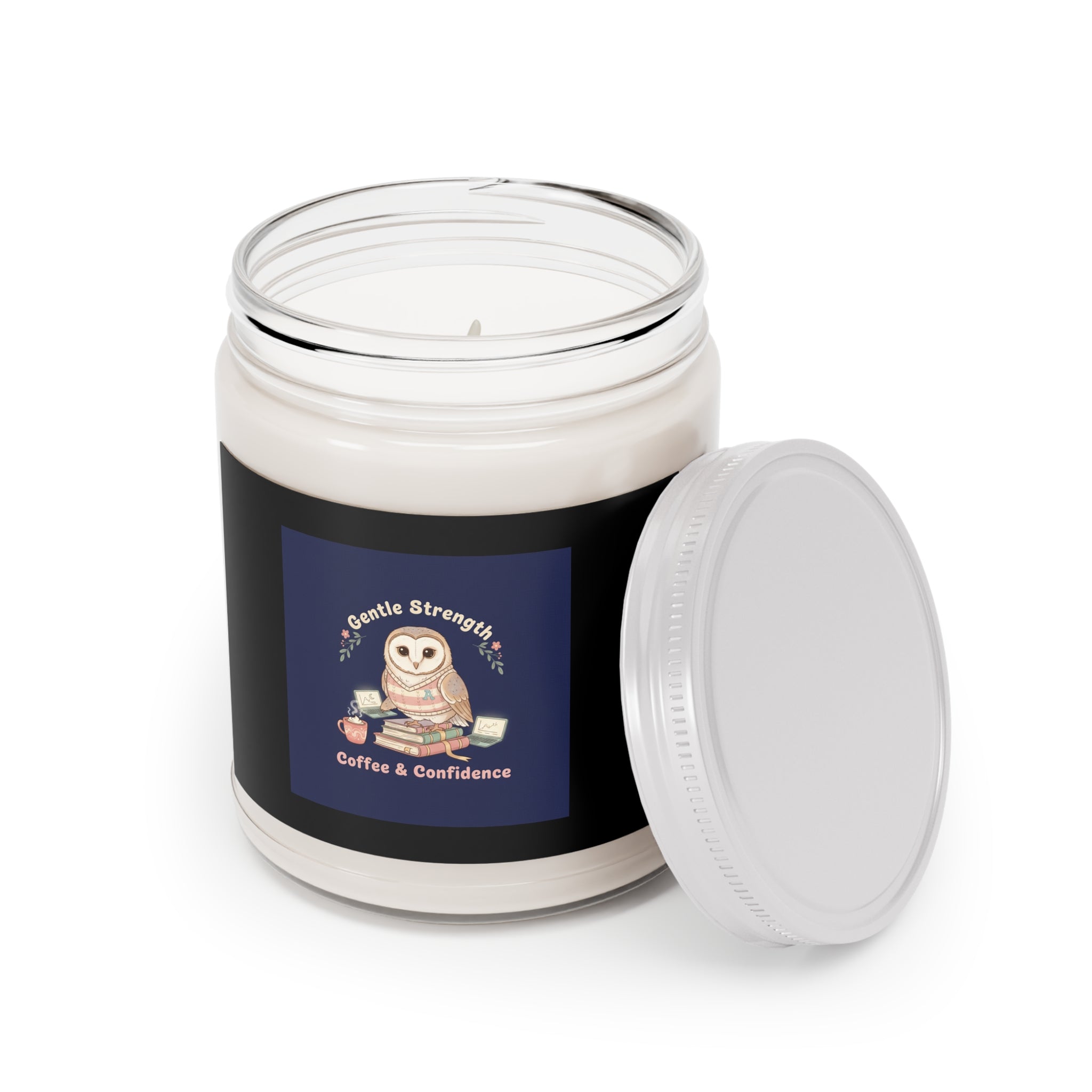 Owl Scented Candle – Gentle Strength Coffee Confidence
