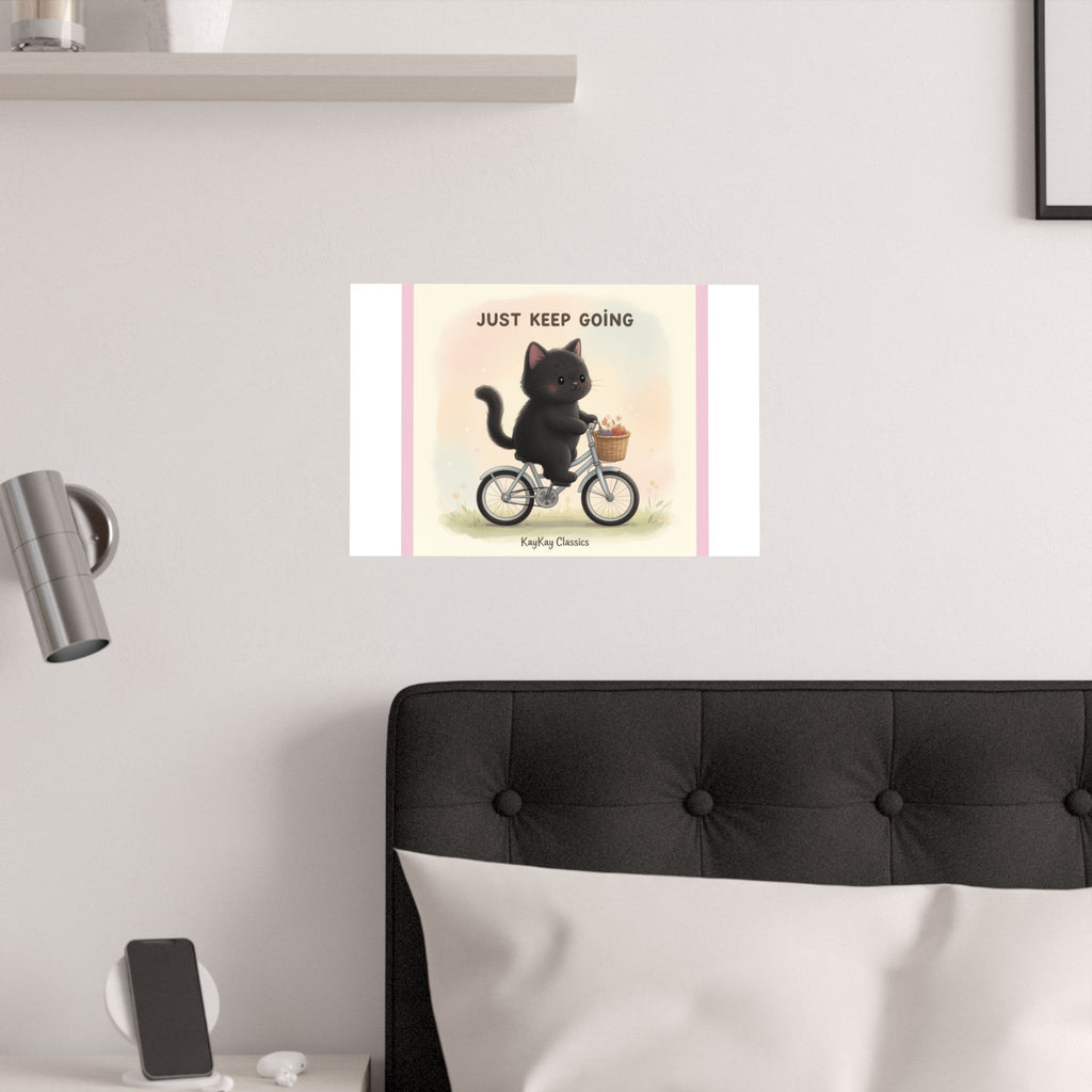 "Study Hard Dream Big" Black Cat Poster | College Girl Gift | Fashion | KayKay Classics