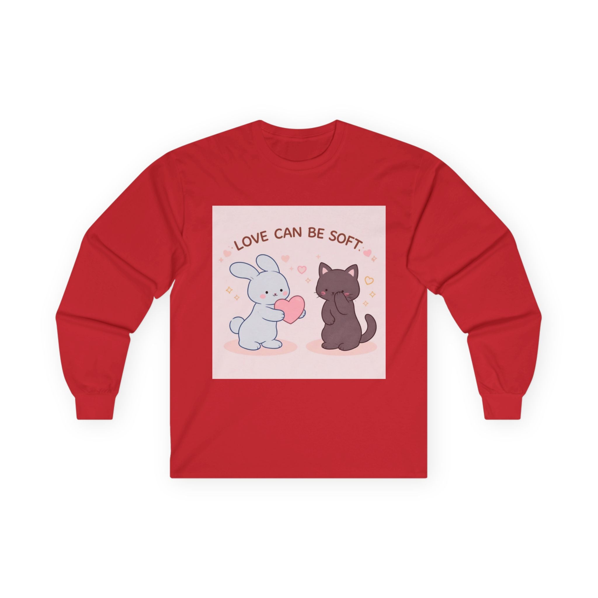 LOVE CAN BE SOFT Rabbit, cat Long Sleeve Tee