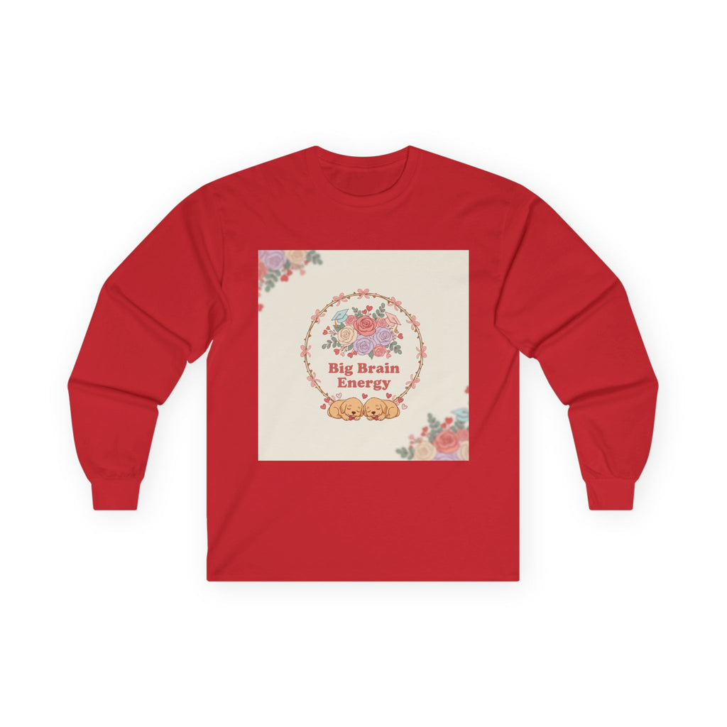 Big Brain Energy Puppies Long Sleeve Tee