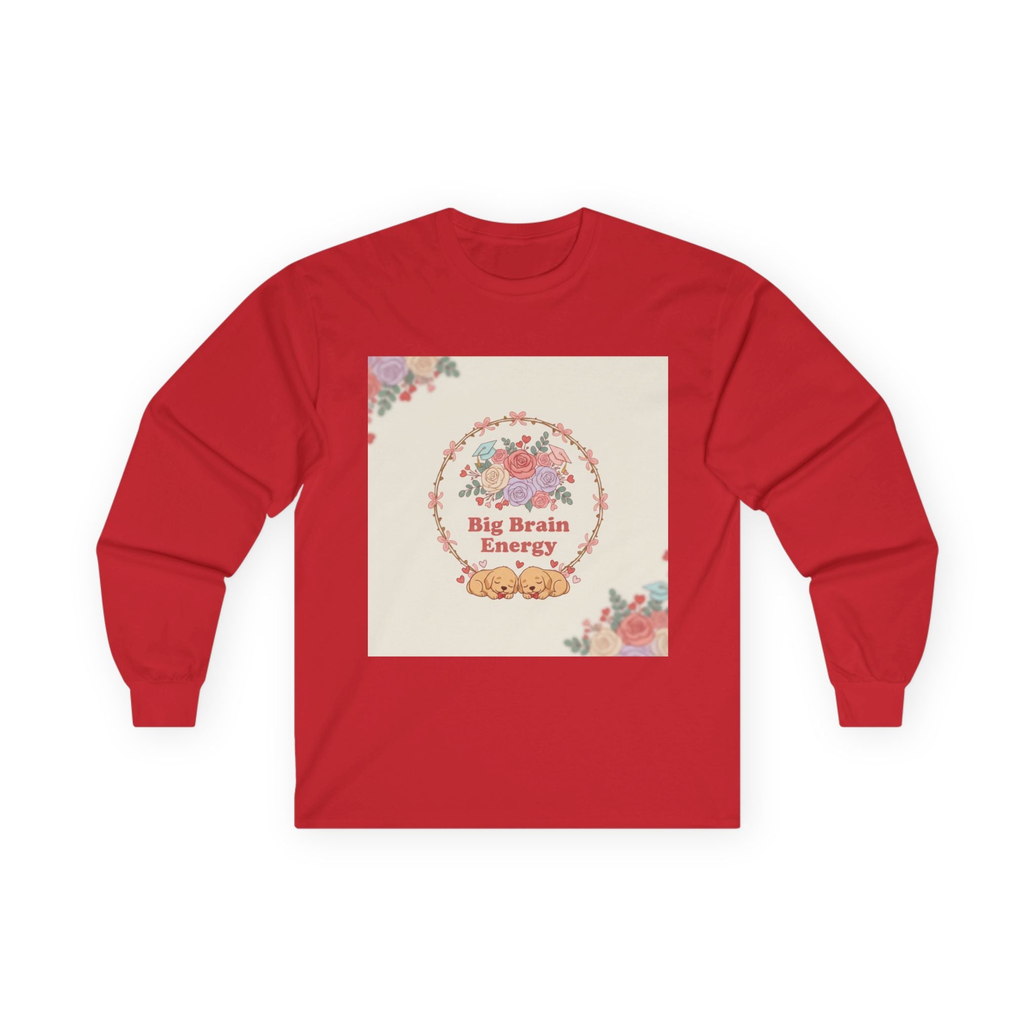 Big Brain Energy Puppies Long Sleeve Tee