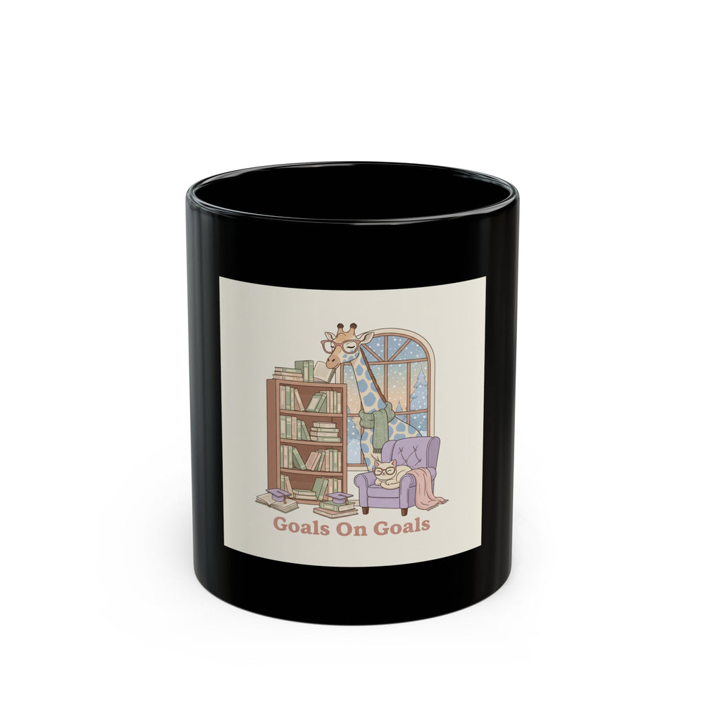 Goals On Goals Giraffe Black Mug 11oz