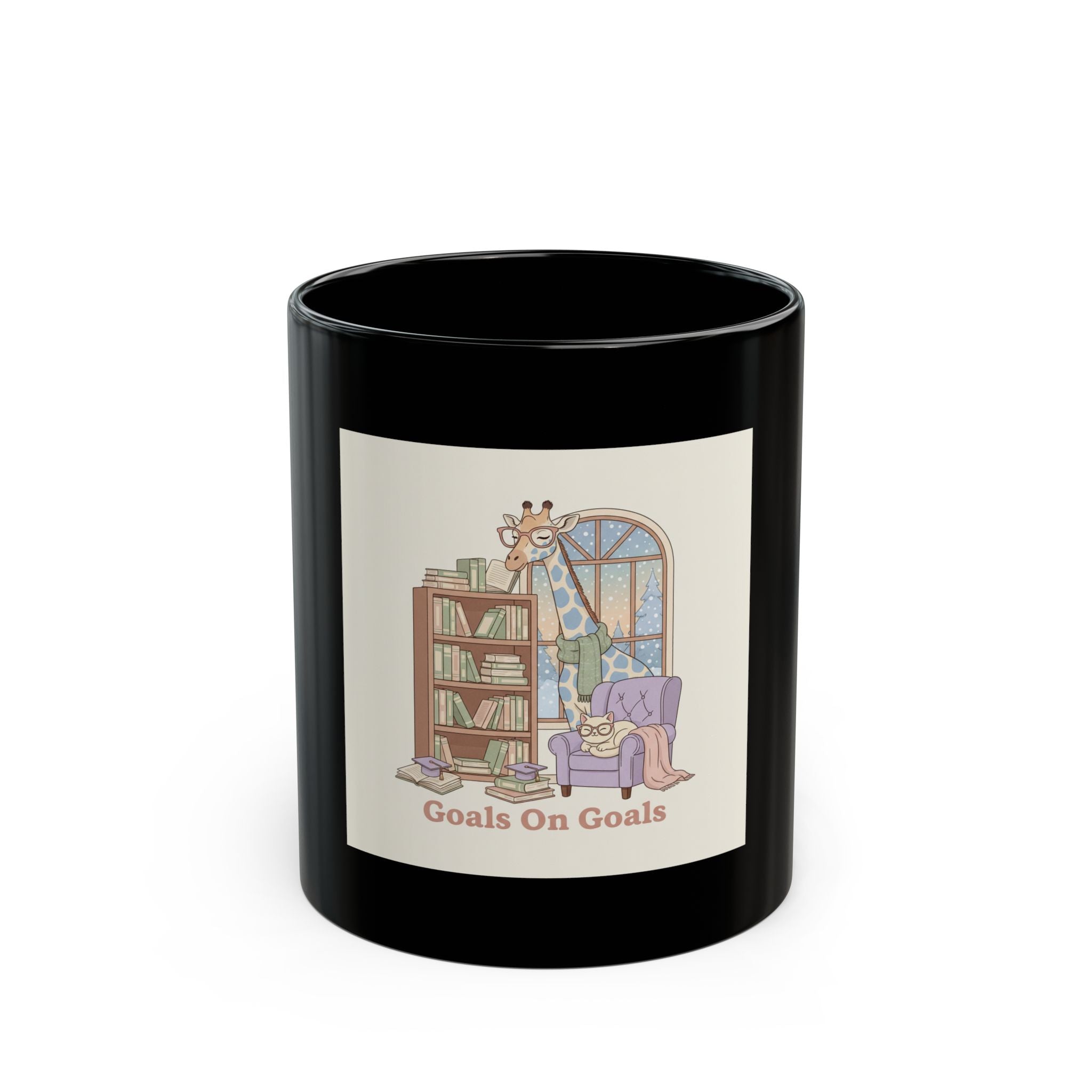 Goals On Goals Giraffe Black Mug 11oz