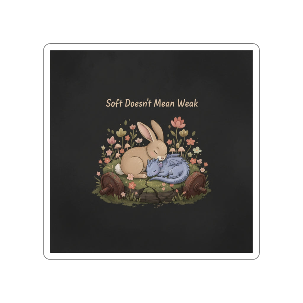 Dragon Die-Cut Sticker – Soft Doesnt Mean Weak
