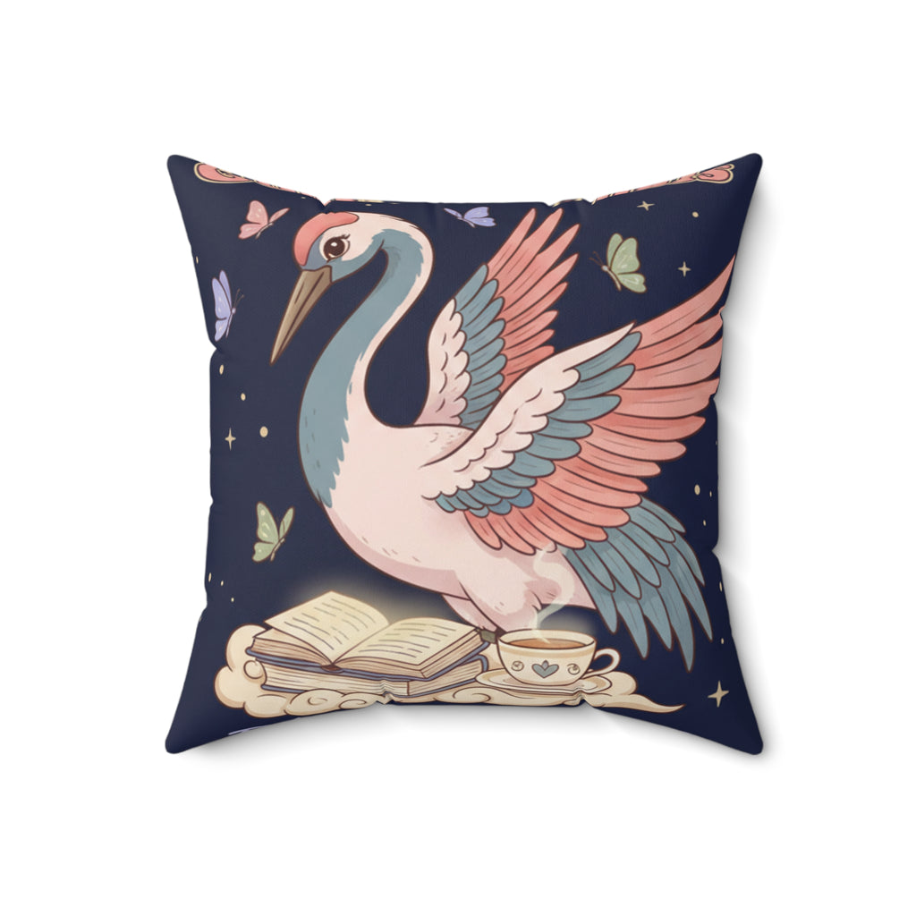 Crane Square Pillow – Goals on Goals Bloom Prosper