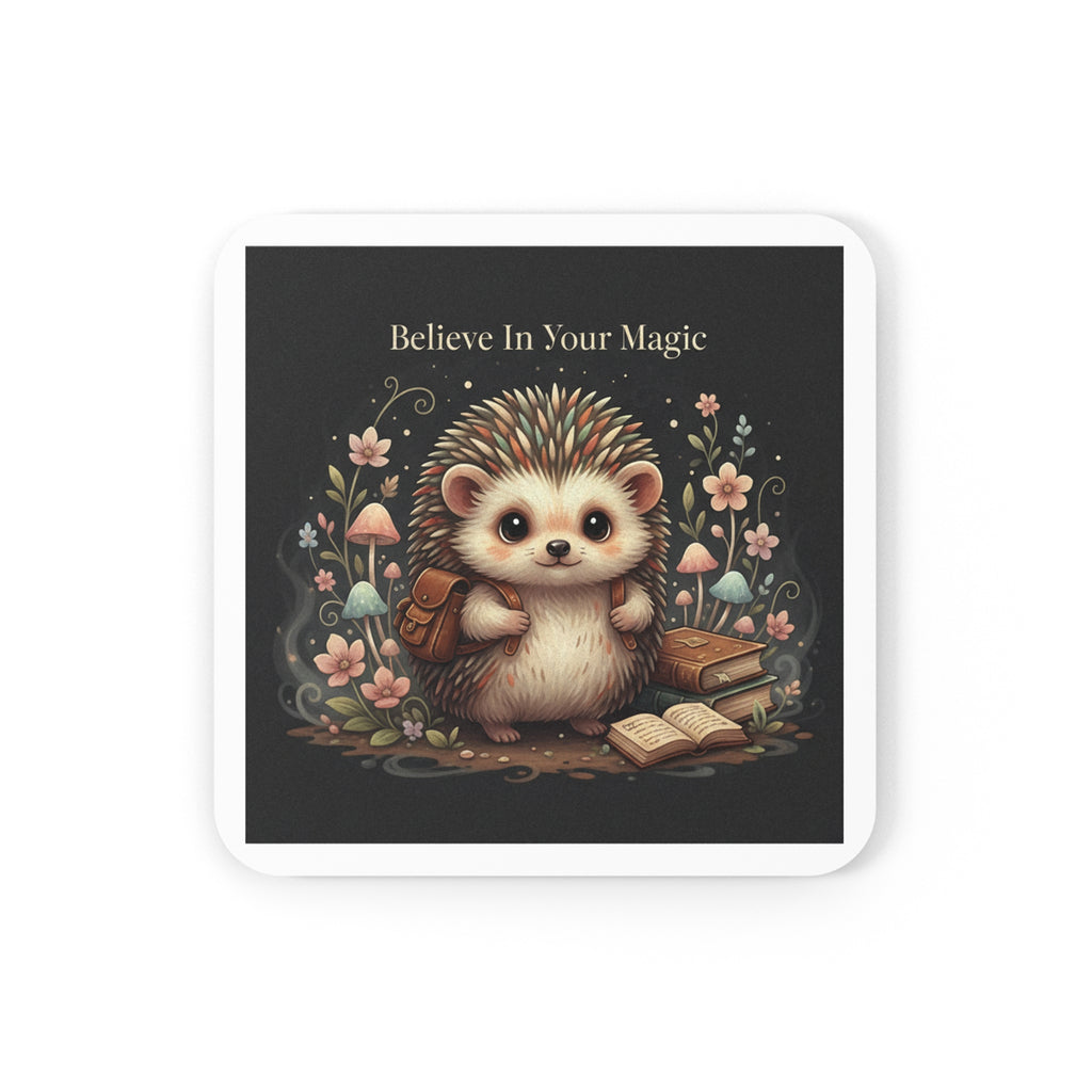 Hedgehog Cork Coaster – Believe in Your Magic
