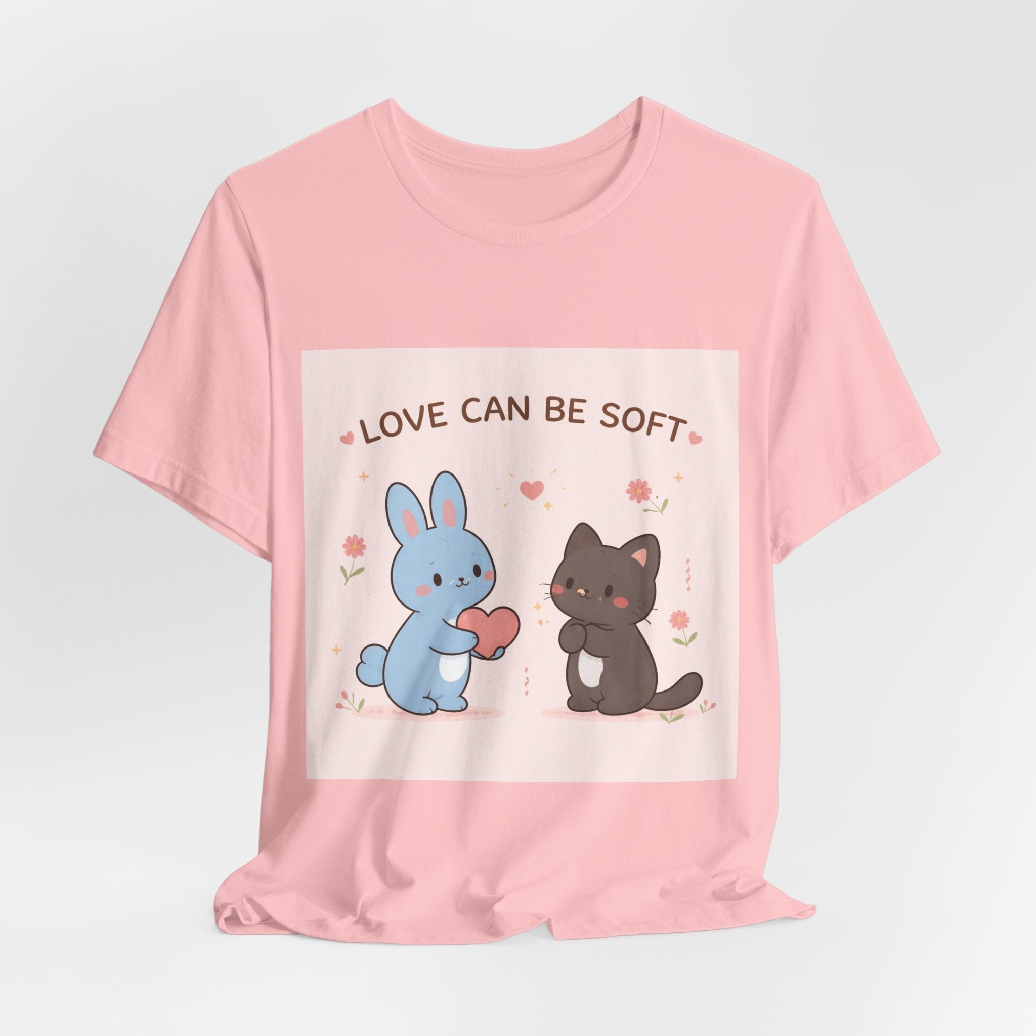 "LOVE CAN BE SOFT" Black Cat Women Tee | College Girl Gift | Fashion | KayKay Classics