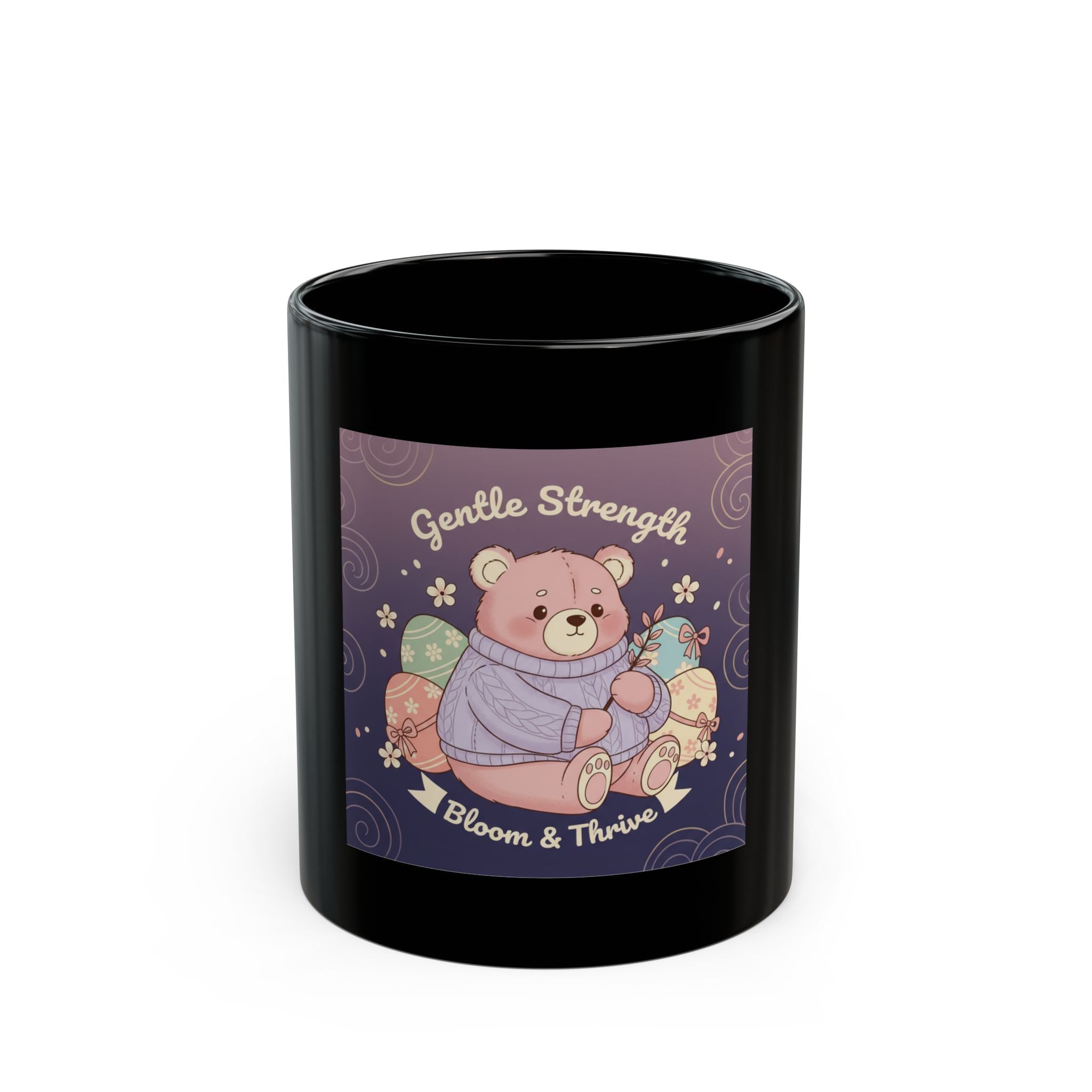 Bear Black Mug 11oz – Gentle Strength Bloom Thrive