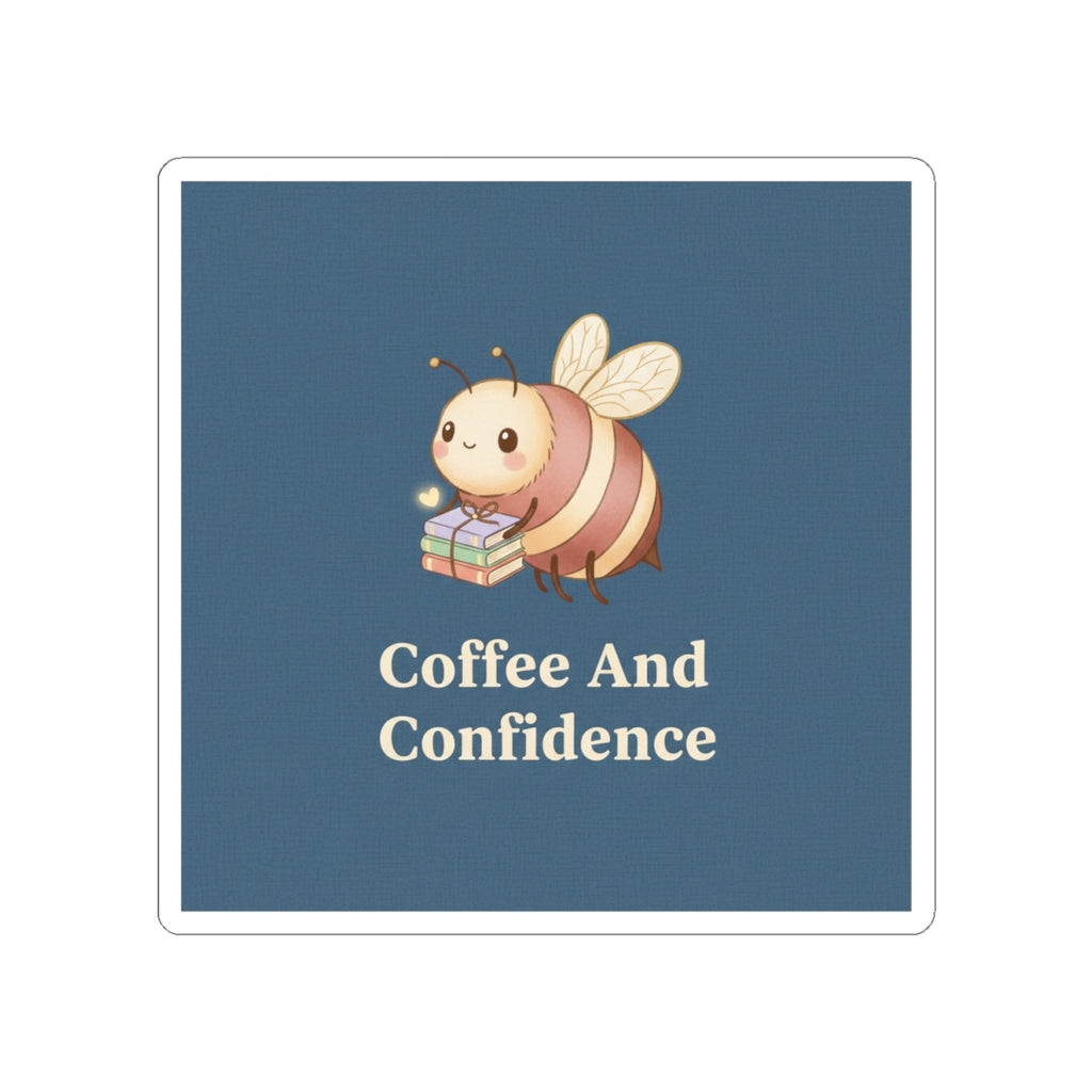 Bee Kiss-Cut Sticker – Coffee and Confidence