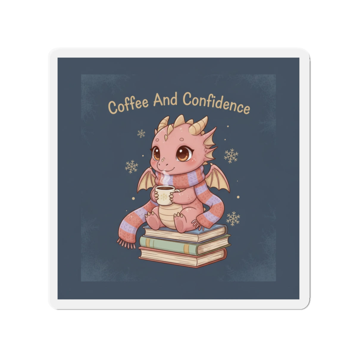 Dragon Die-Cut Magnet – Coffee and Confidence
