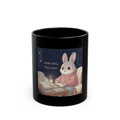 Bunny Black Mug 11oz – Study Now Slay Later