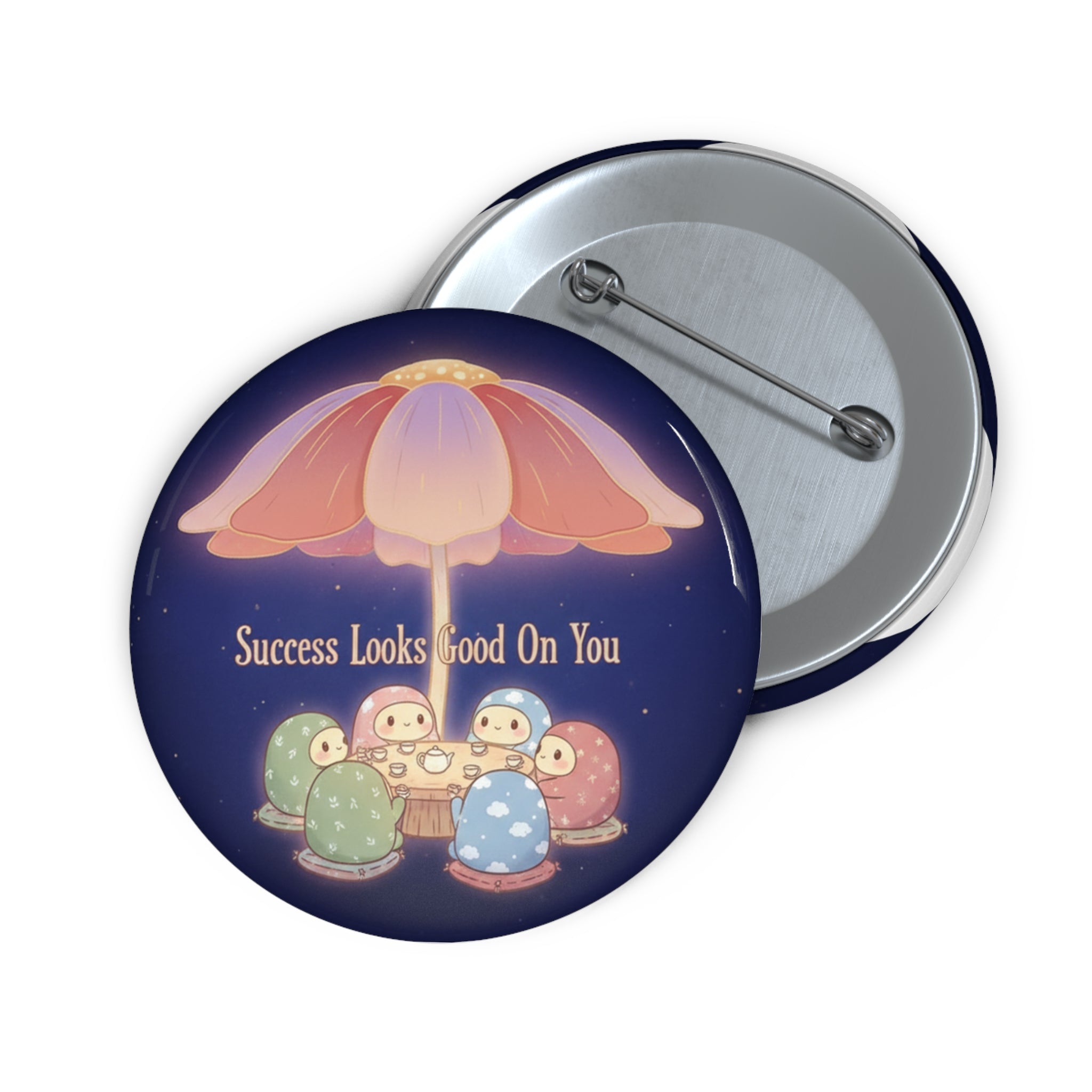 Tiny Chibi Creatures Pin Button – Success Looks Good on You