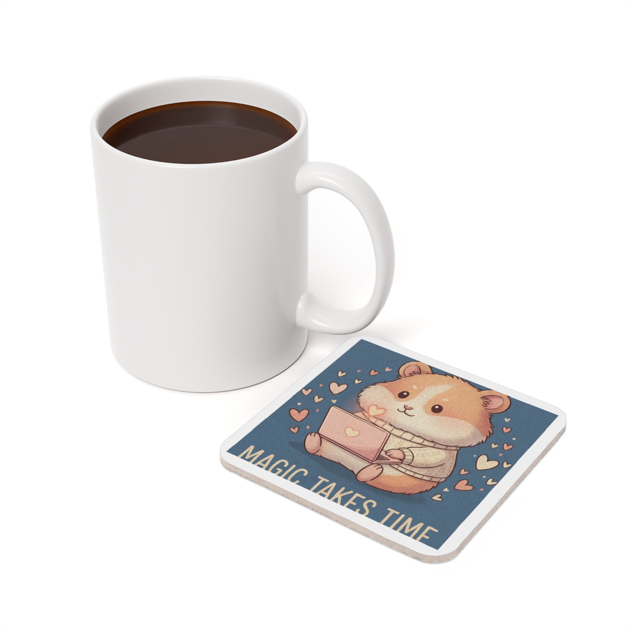Hamster Cork Coaster – Magic Takes Time