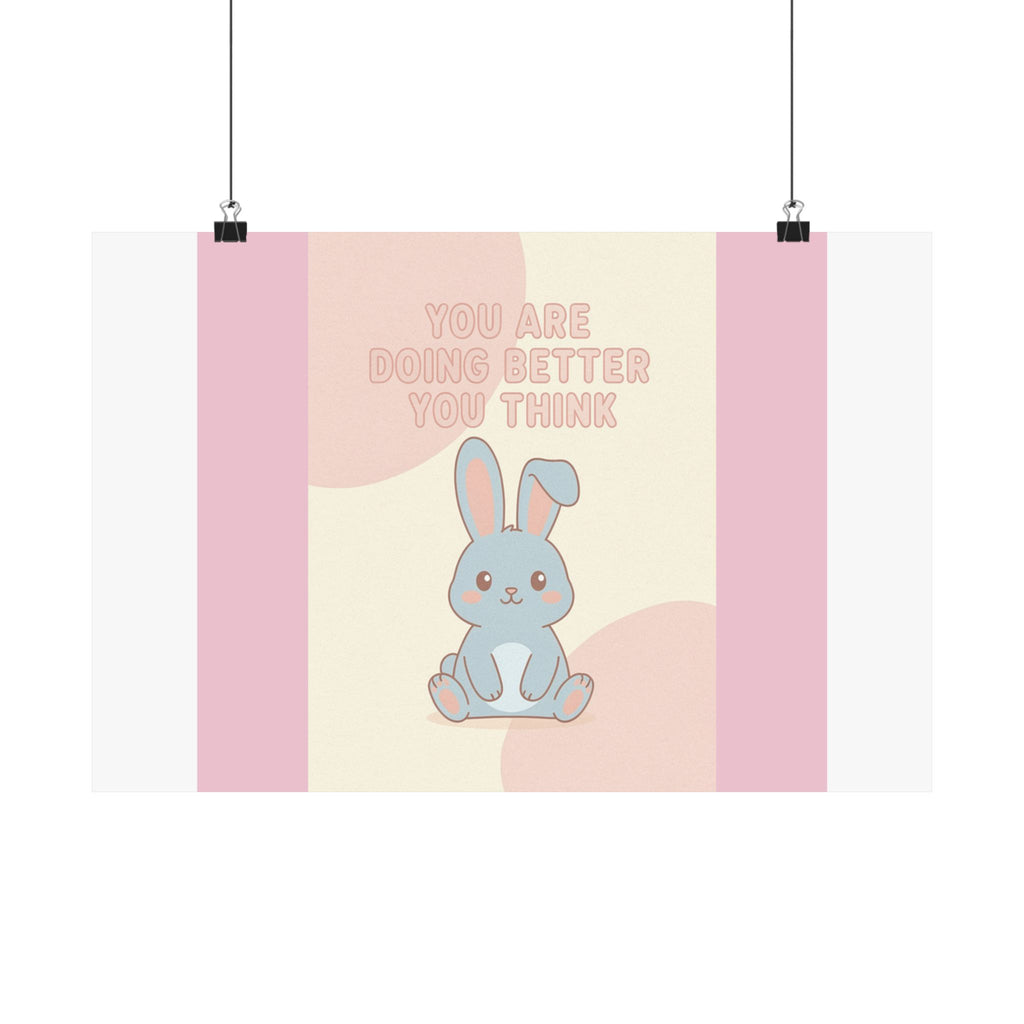 "YOU ARE DOING BETTER YOU THINK" Black Cat Poster | College Girl Gift | Fashion | KayKay Classics
