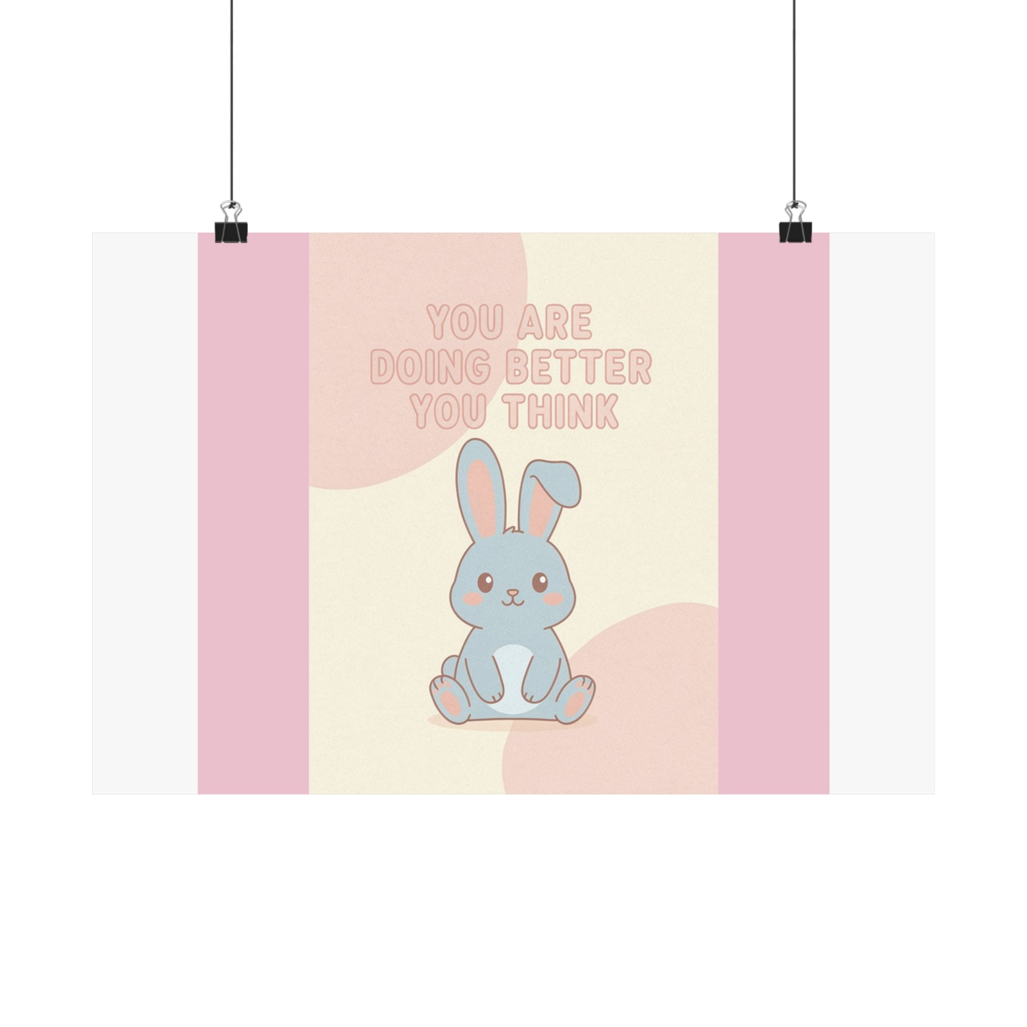 "YOU ARE DOING BETTER YOU THINK" Black Cat Poster | College Girl Gift | Fashion | KayKay Classics
