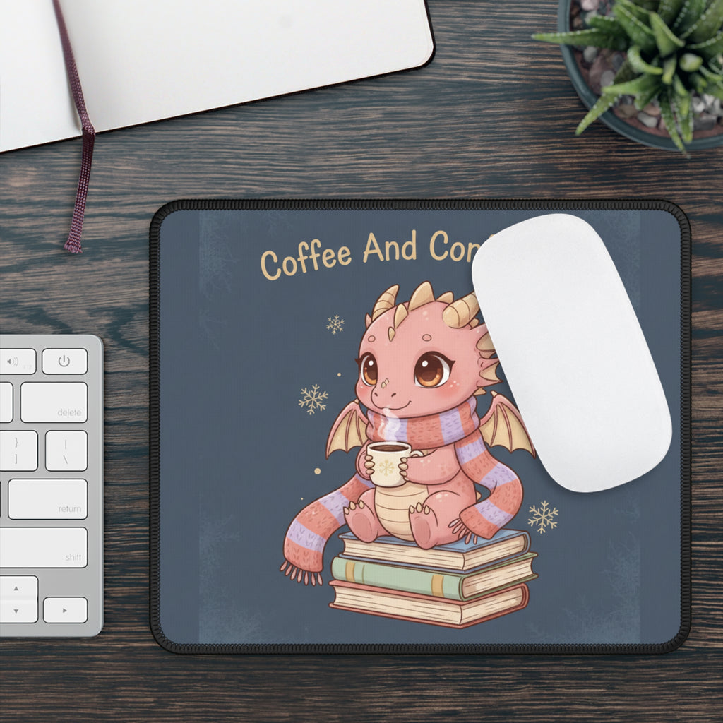 Dragon Mouse Pad – Coffee and Confidence