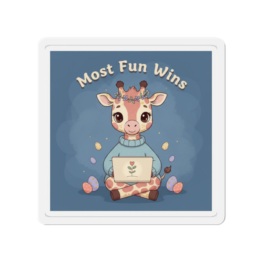 Giraffe Die-Cut Magnet – Most Fun Wins