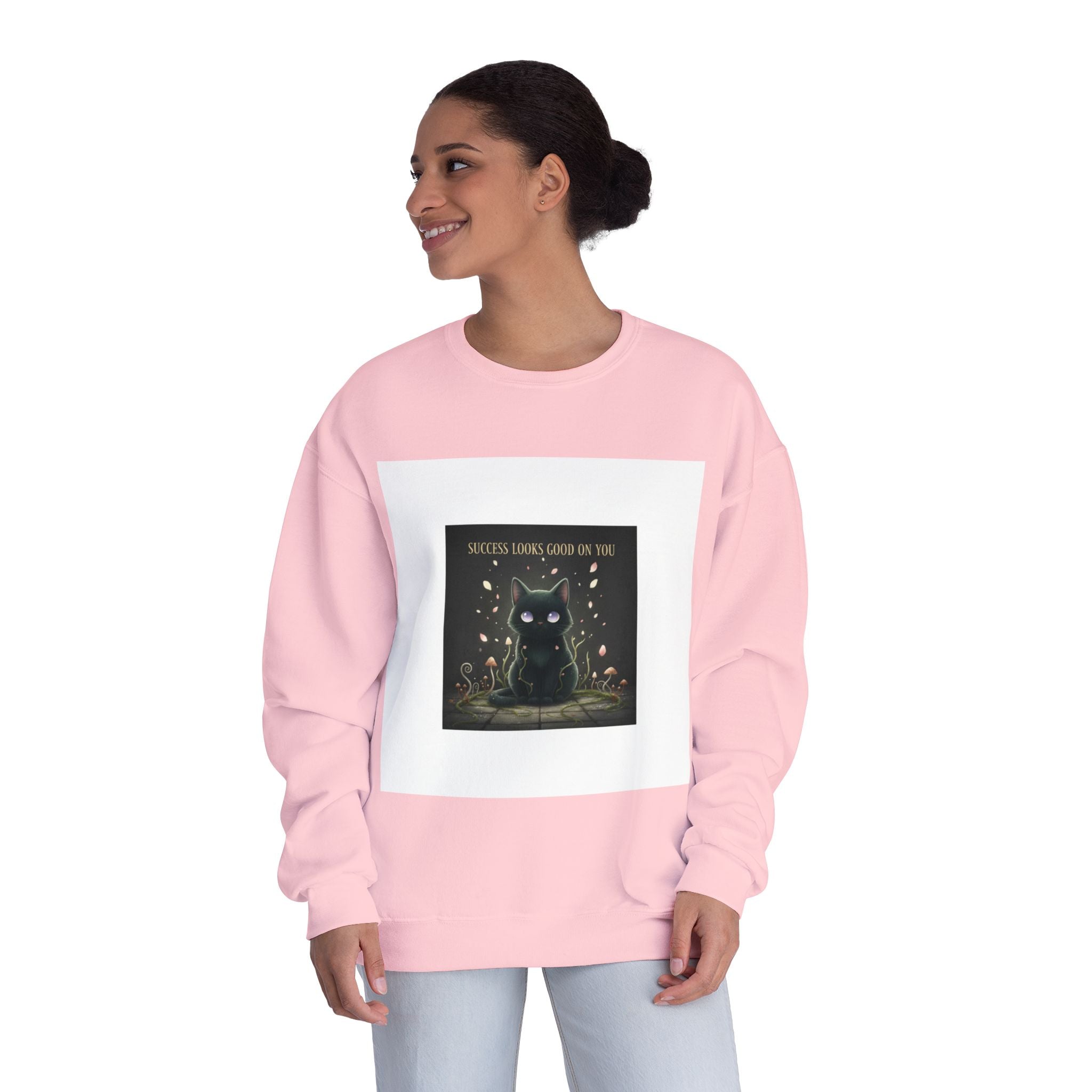 Black Cat Crewneck Sweatshirt – Success Looks Good on You