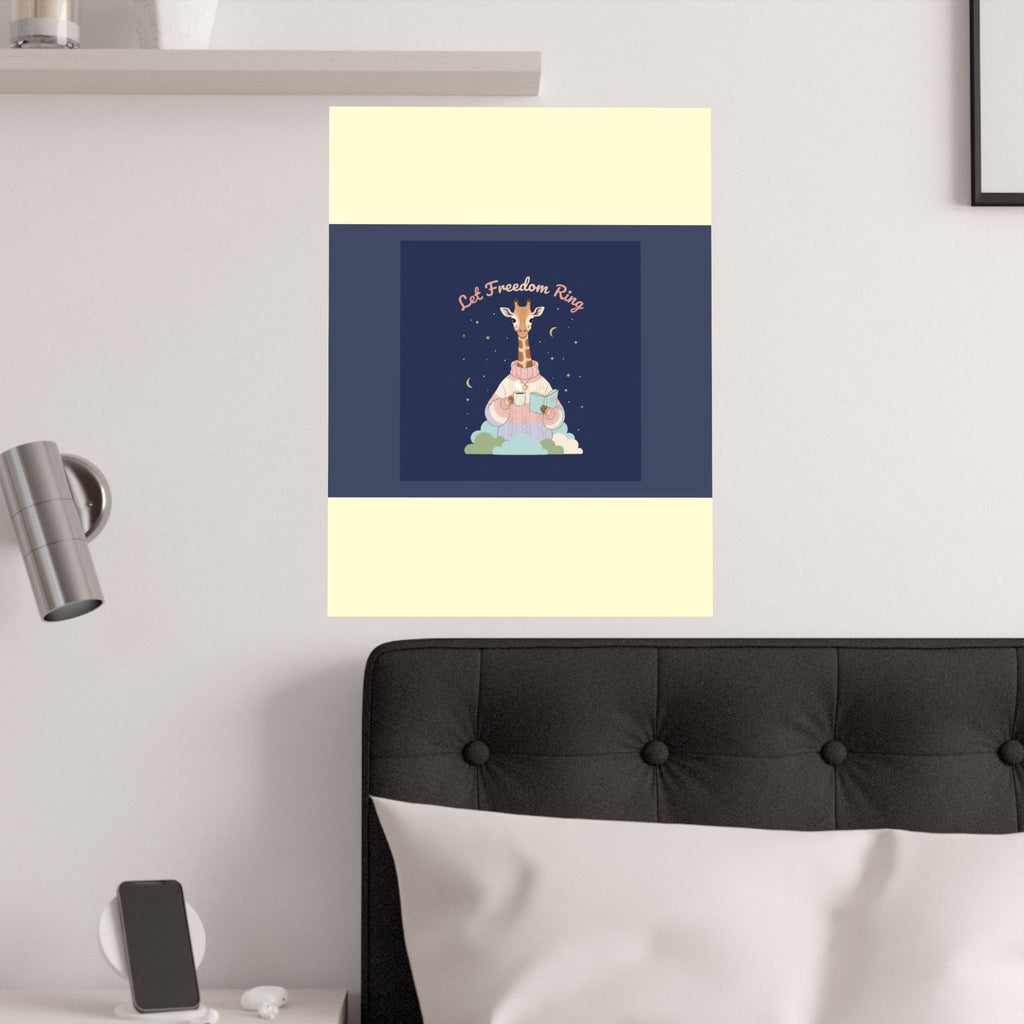 Giraffe Poster – Let Freedom Ring