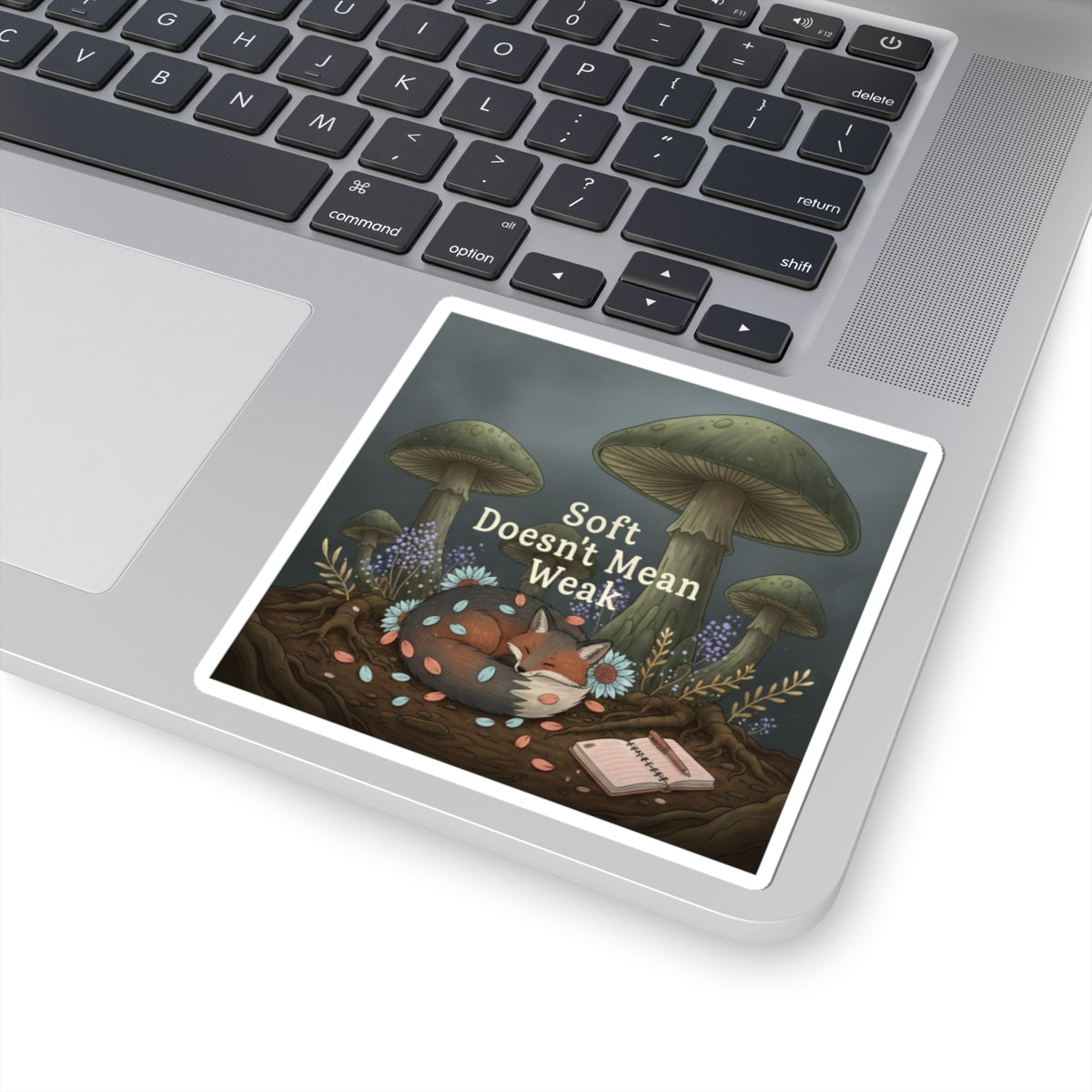 Fox Kiss-Cut Sticker – Soft Doesnt Mean Weak