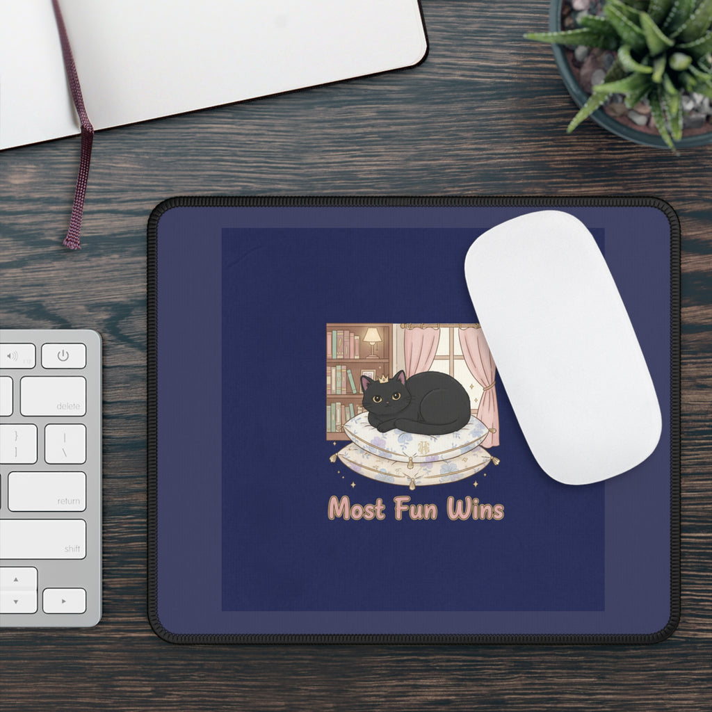 Black Cat Mouse Pad – Most Fun Wins