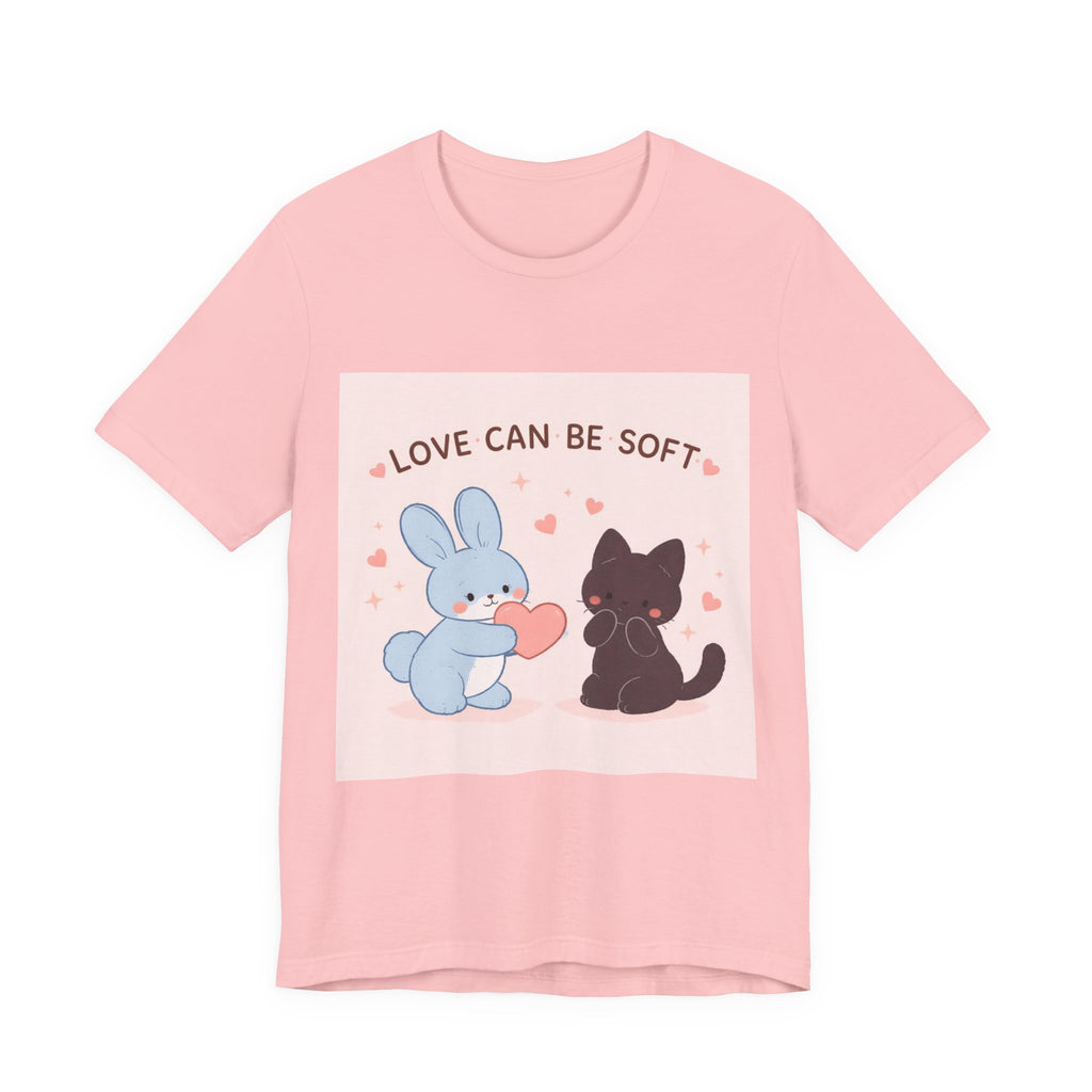 "LOVE CAN BE SOFT" Black Cat Women Tee | College Girl Gift | Fashion | KayKay Classics