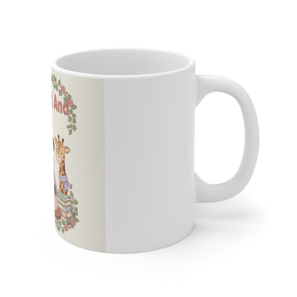 Educated And Cute Panda, giraffe Mug 11oz