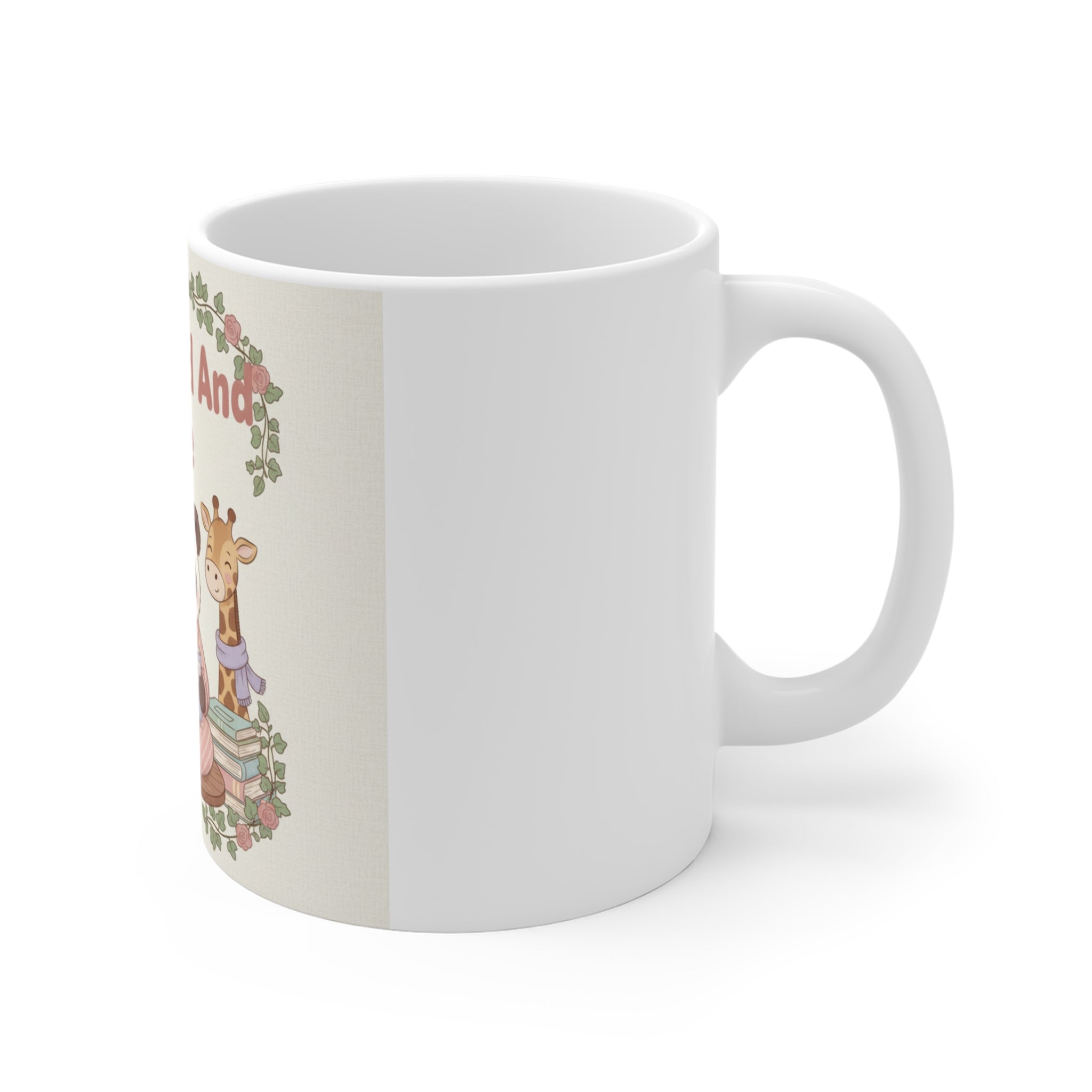Educated And Cute Panda, giraffe Mug 11oz