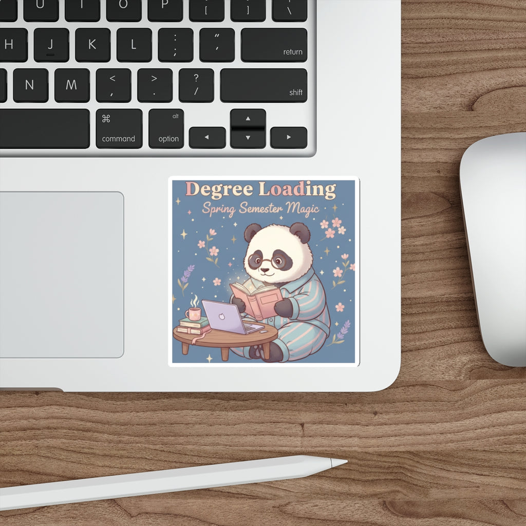 Panda Die-Cut Sticker – Degree Loading Spring Semester Magic