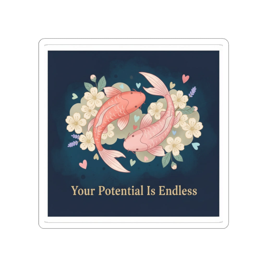 Koi Kiss-Cut Sticker – Your Potential is Endless