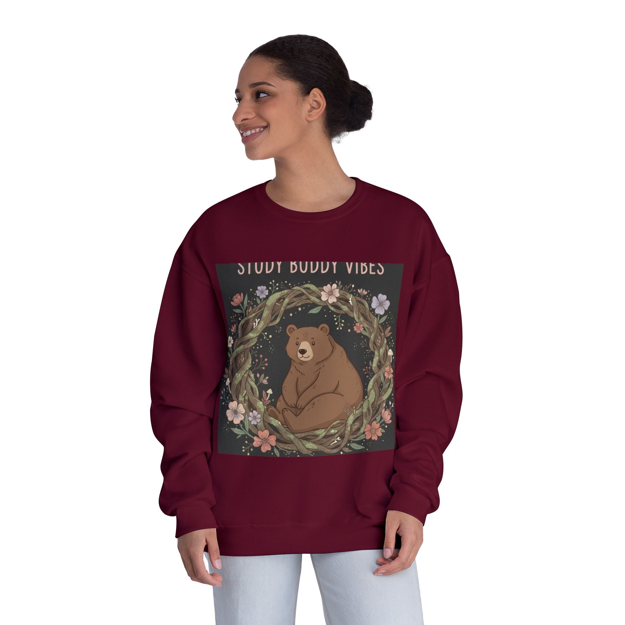 Bear Crewneck Sweatshirt – Study Buddy Vibes