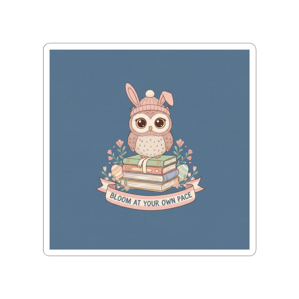 Bunny Kiss-Cut Sticker – Bloom at Your Own Pace