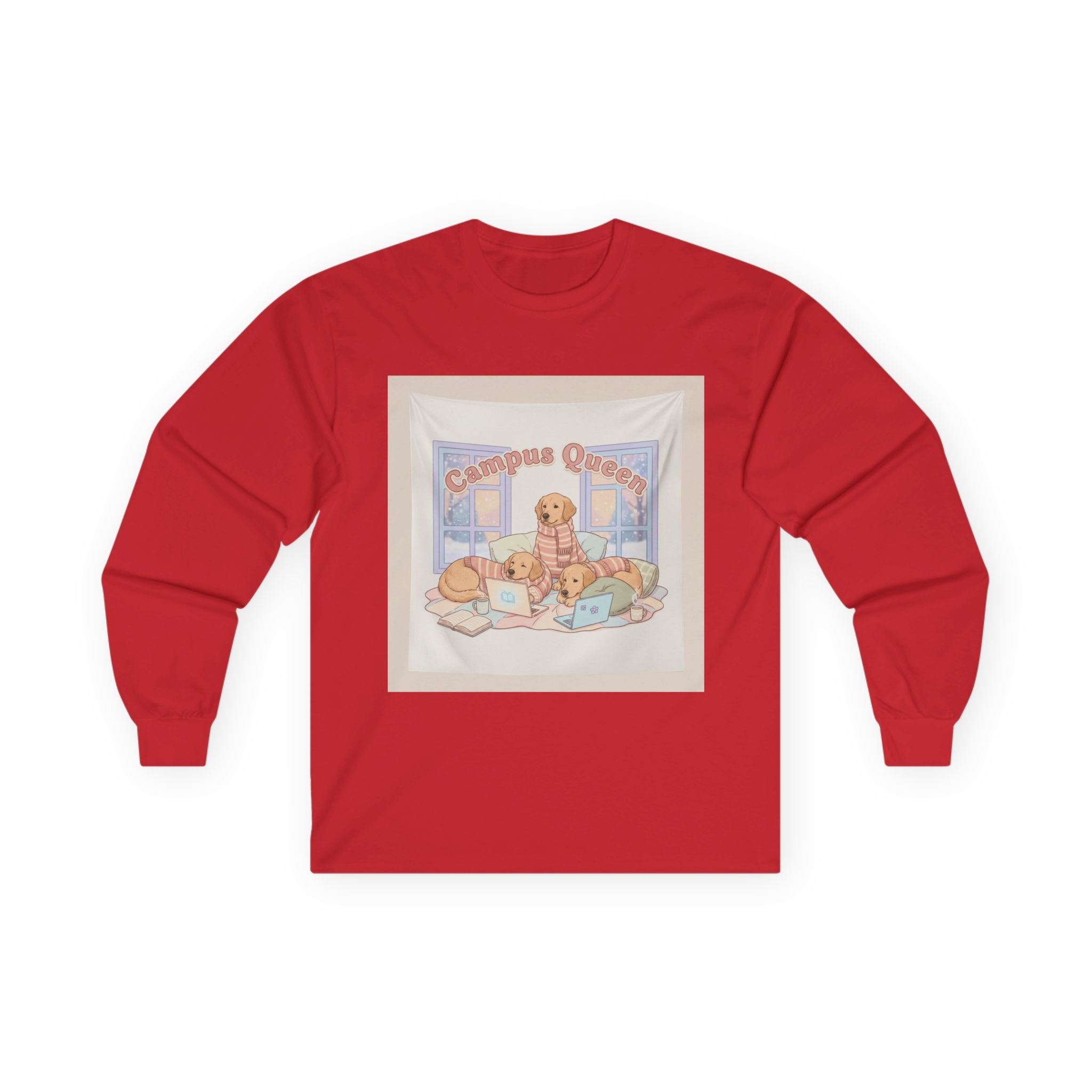 Campus Queen Dogs Long Sleeve Tee