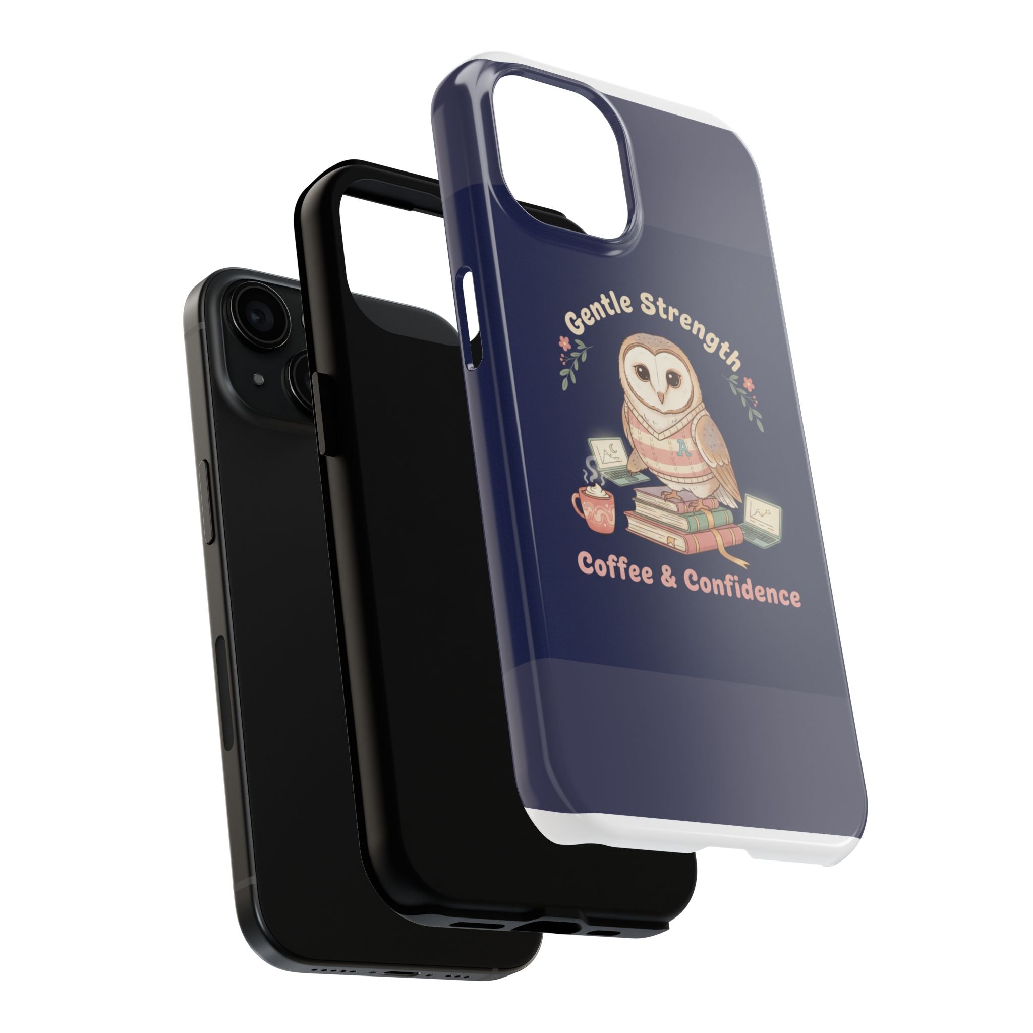 Owl Tough Phone Case – Gentle Strength Coffee Confidence