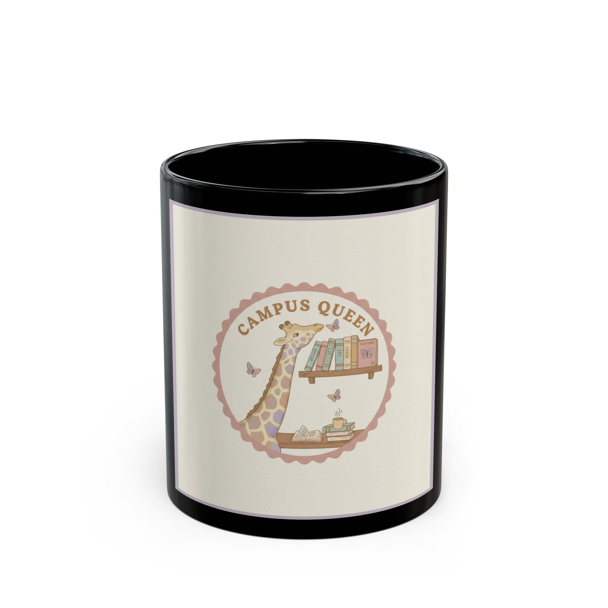 CAMPUS QUEEN Giraffe Black Mug 11oz
