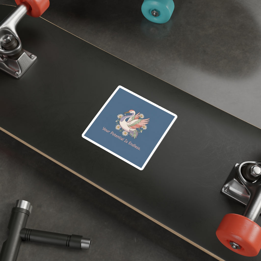 Crane Die-Cut Sticker – Your Potential is Endless