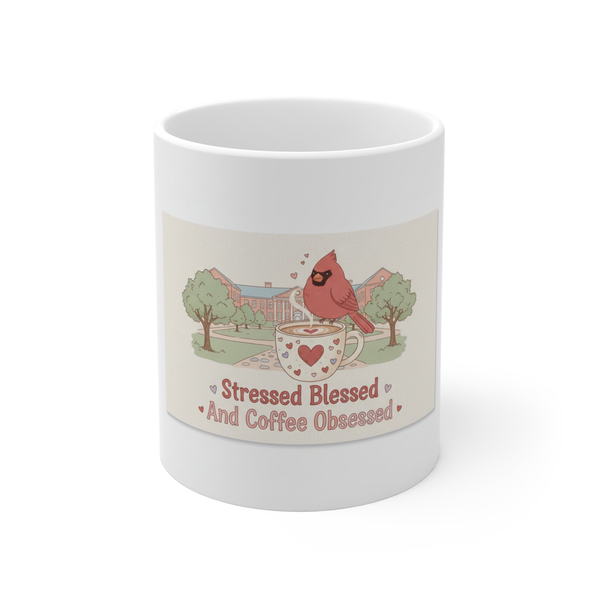 Stressed Blessed And Coffee Obsessed Cardinal Mug 11oz